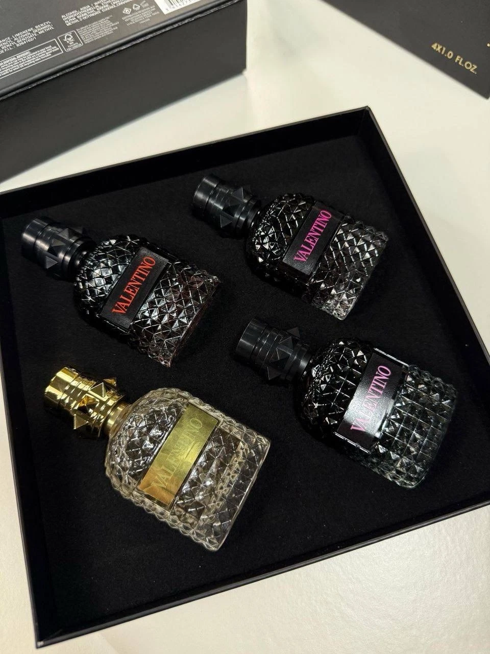 Valentino Black 4-Piece Gift Set, 4 × 30 ml